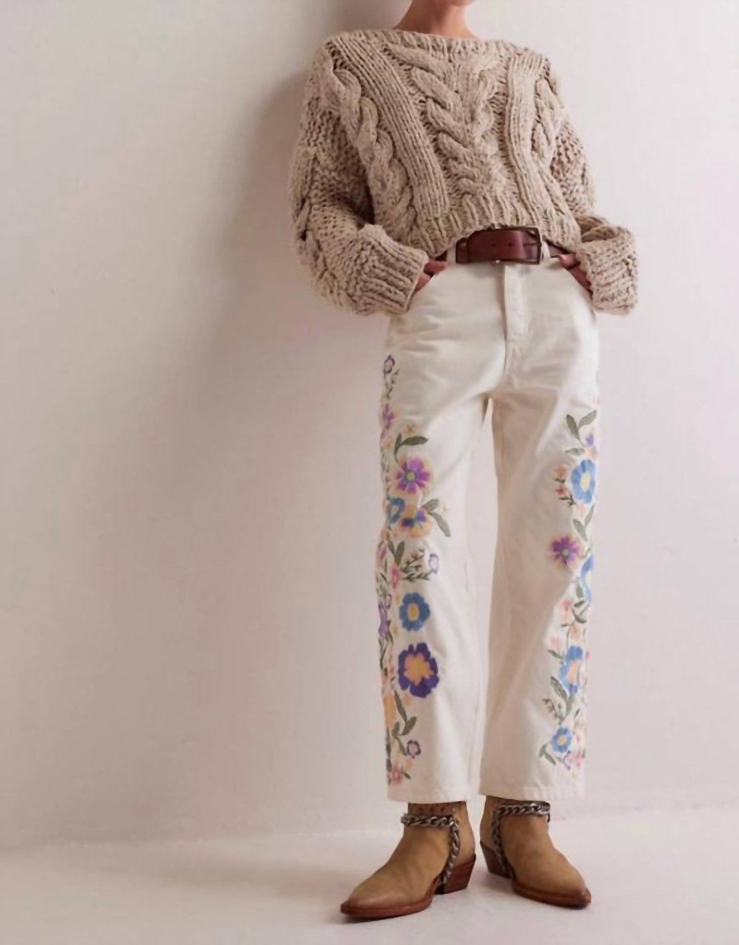 Free People - Willow floral Embroidered jeans