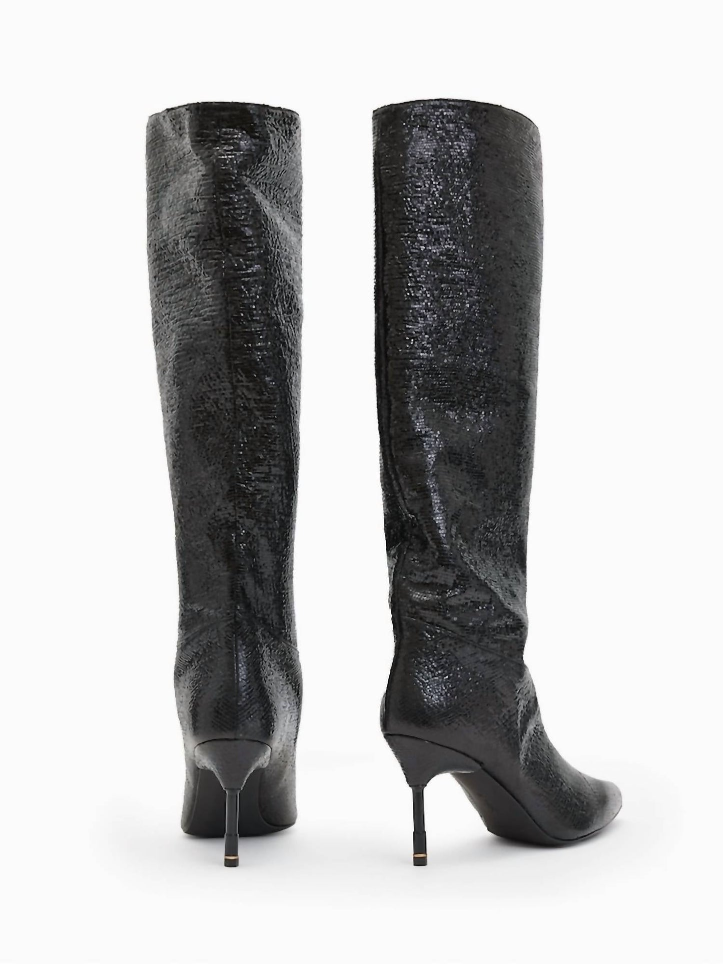 Allsaints - Women's Nori Shimmer Knee High Leather Boots