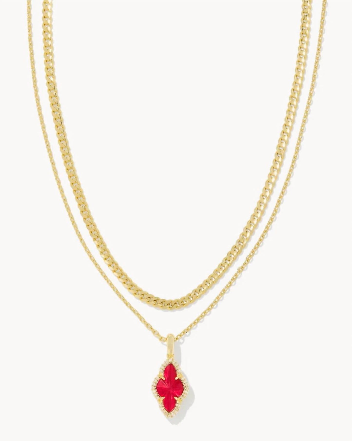 Kendra Scott - Abbie Pave Frame Multi Strand Necklace