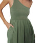 Nation Ltd - Connie One Shoulder Smocked Dress