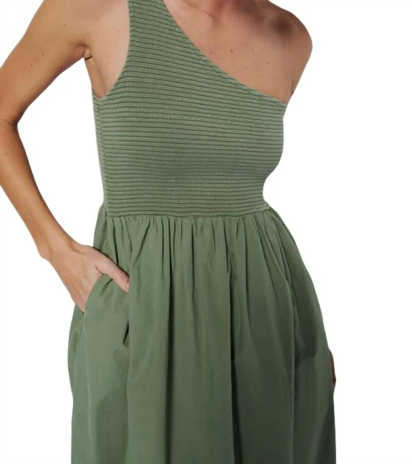 Nation Ltd - Connie One Shoulder Smocked Dress