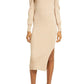 Charles Henry Square Neck Tie Back Puff Sleeve Sweater Dress