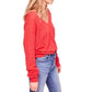 Free People - Gossamer V-Neck Sweater Coral Light Knit Pullover