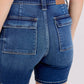 Judy Blue - High Waist Bermuda With Back Flap Pocket Denim Short
