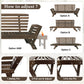 TOPMAX Outdoor Adjustable Patio Wooden Daybed Sofa Chaise Lounge