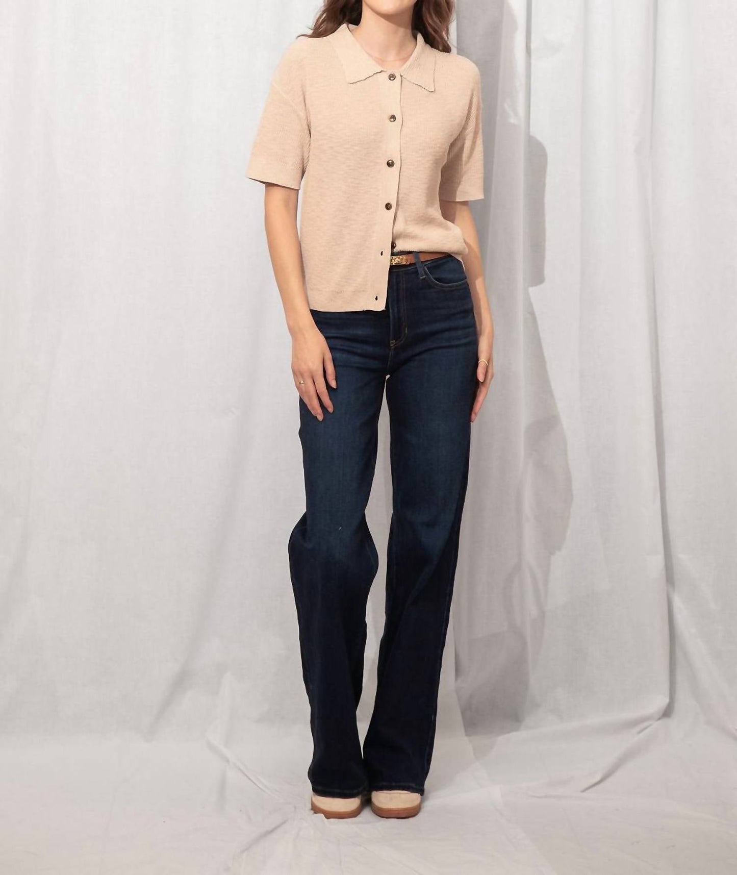 Be Cool - James Knit Button Up Top