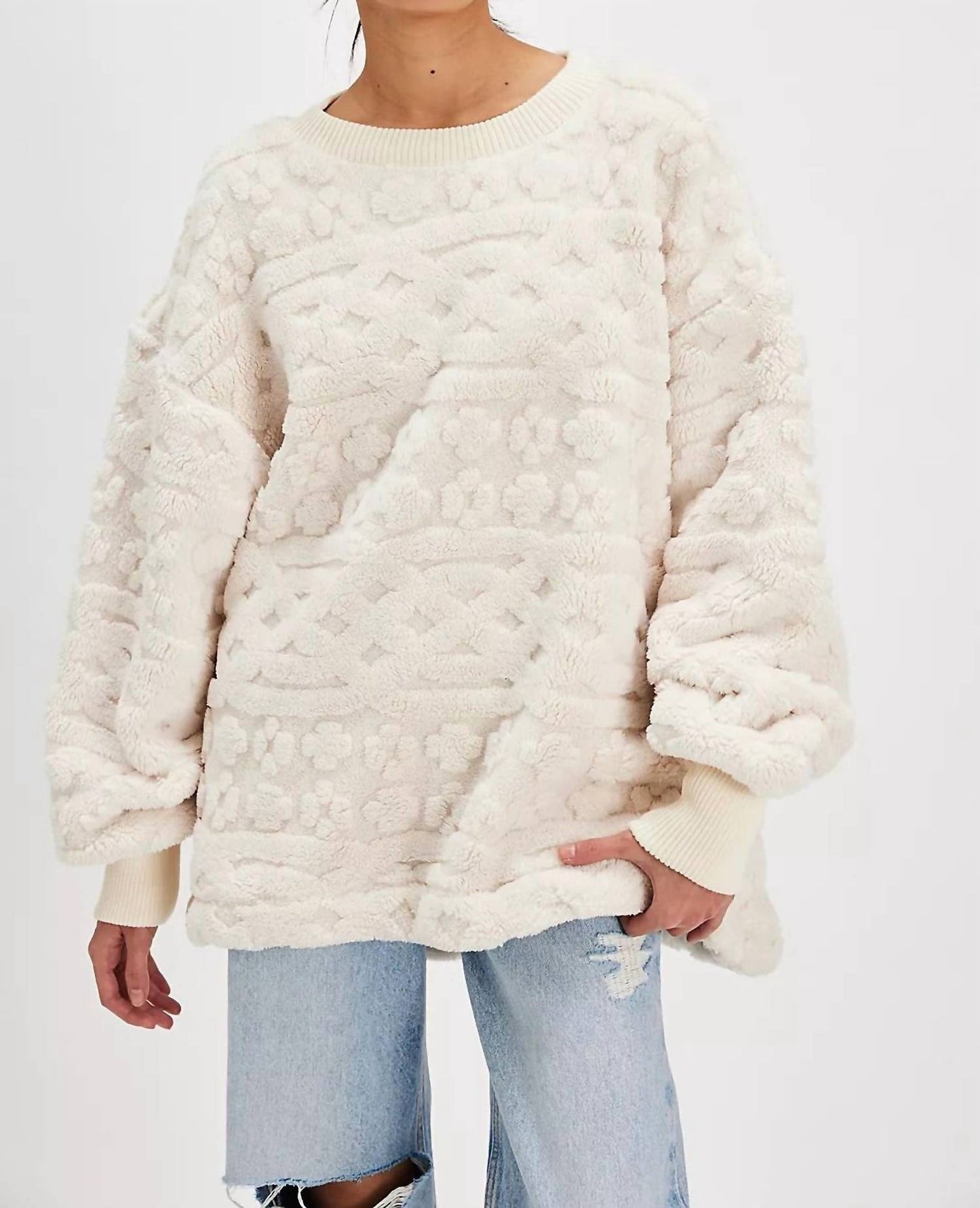 Free People - Cable Knit Sweatshirt