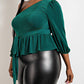 The Curve La - Plus Size One Shoulder Peplum Top With Tie