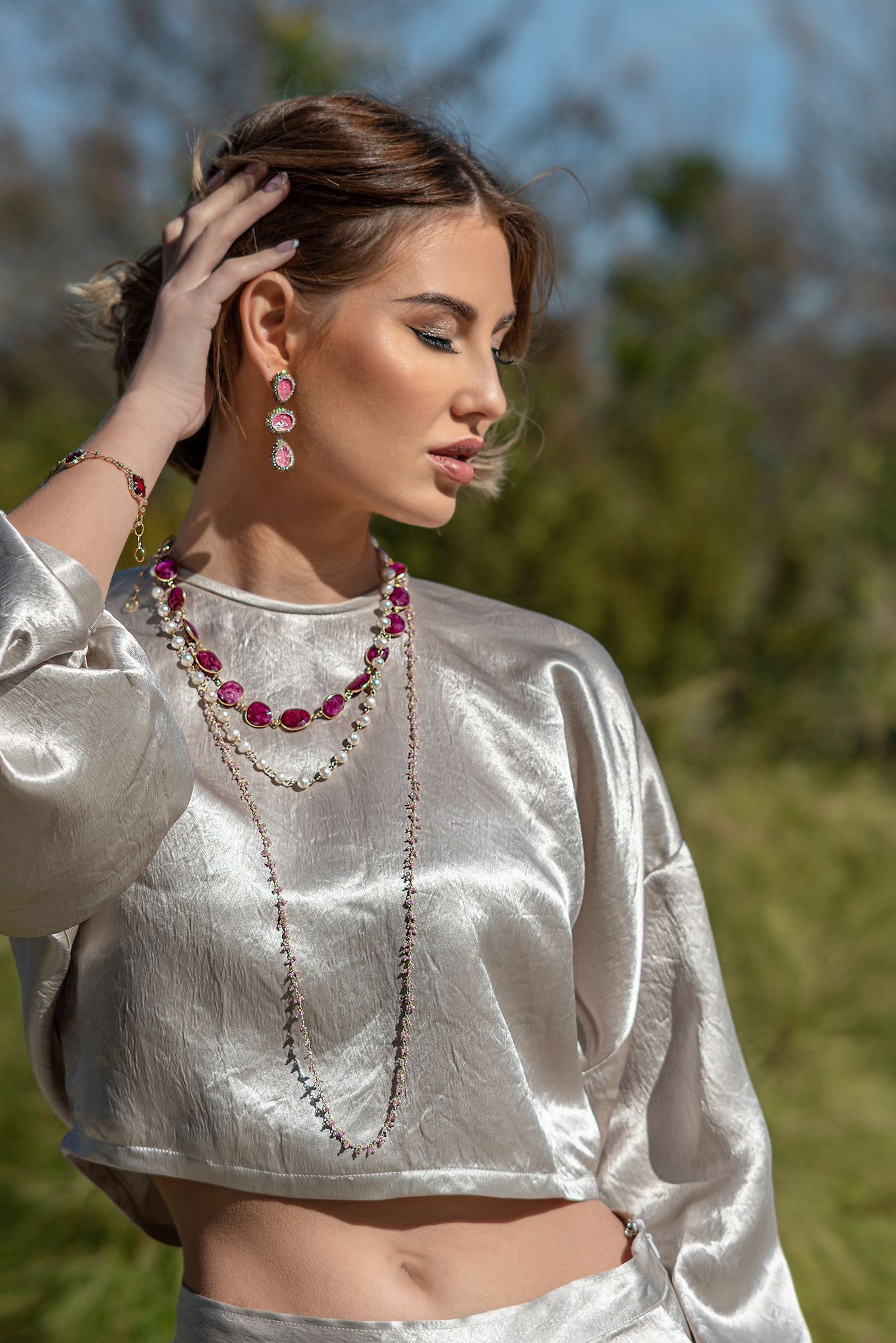 Top curto bege Sophie – Top curto chique feminino