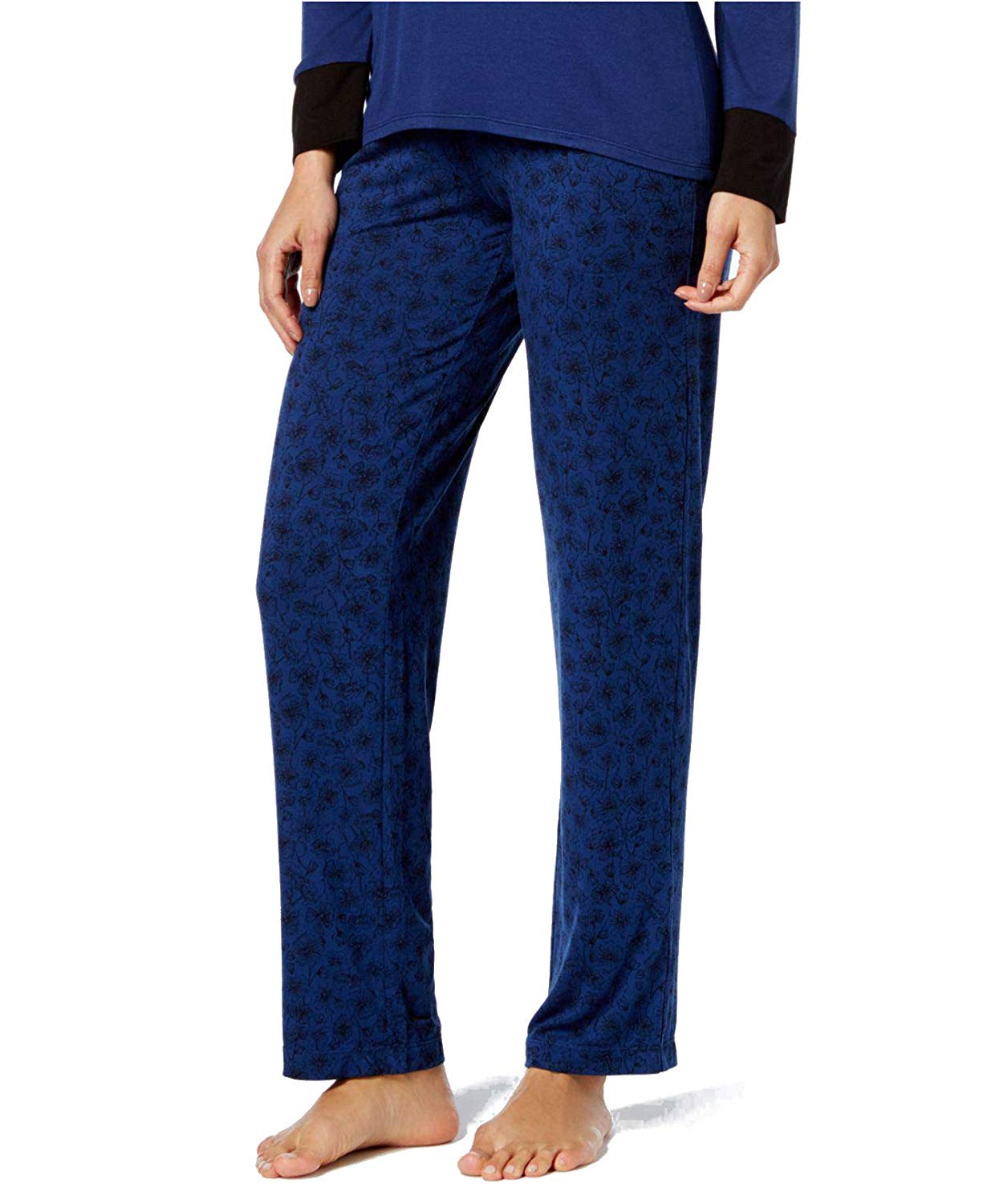 Calça de pijama feminina Alfani com estampa floral e laços, tamanho 3 - extra grande