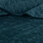 3 Piece Velvet Quilt Set Teal Full/Queen