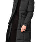 Bernardo Quilted Recycled Polyester Longline Puffer Jacket in Black, Size Large