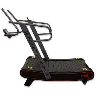 Esteira comercial curva autogerada CT400 da SB Fitness Equipment com display