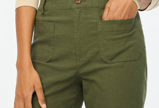 J.Crew - Calça Lizzie de cintura alta com bolsos e perna larga - Petite