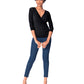 Top franzido feminino Leota preto