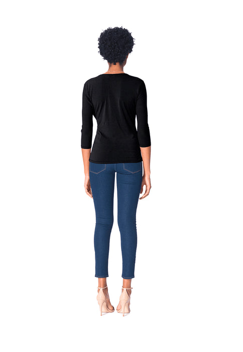 Top franzido feminino Leota preto