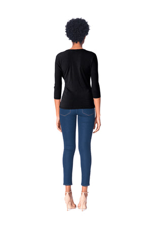 Top franzido feminino Leota preto