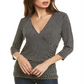 Blusa franzida em preto Garden Gate, tamanho P