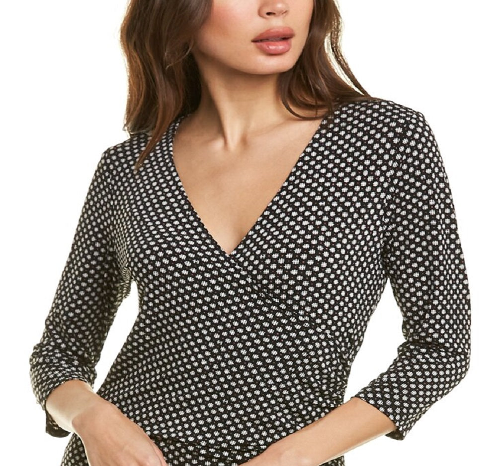 Blusa franzida em preto Garden Gate, tamanho P
