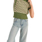 &Merci - Contrast Stitch Mock Neck Sweater Vest