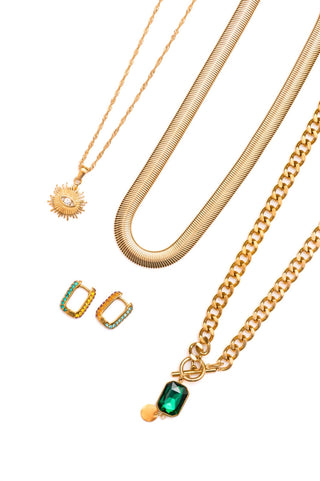 123 Amore - Conjunto de joias Green Light para mulheres