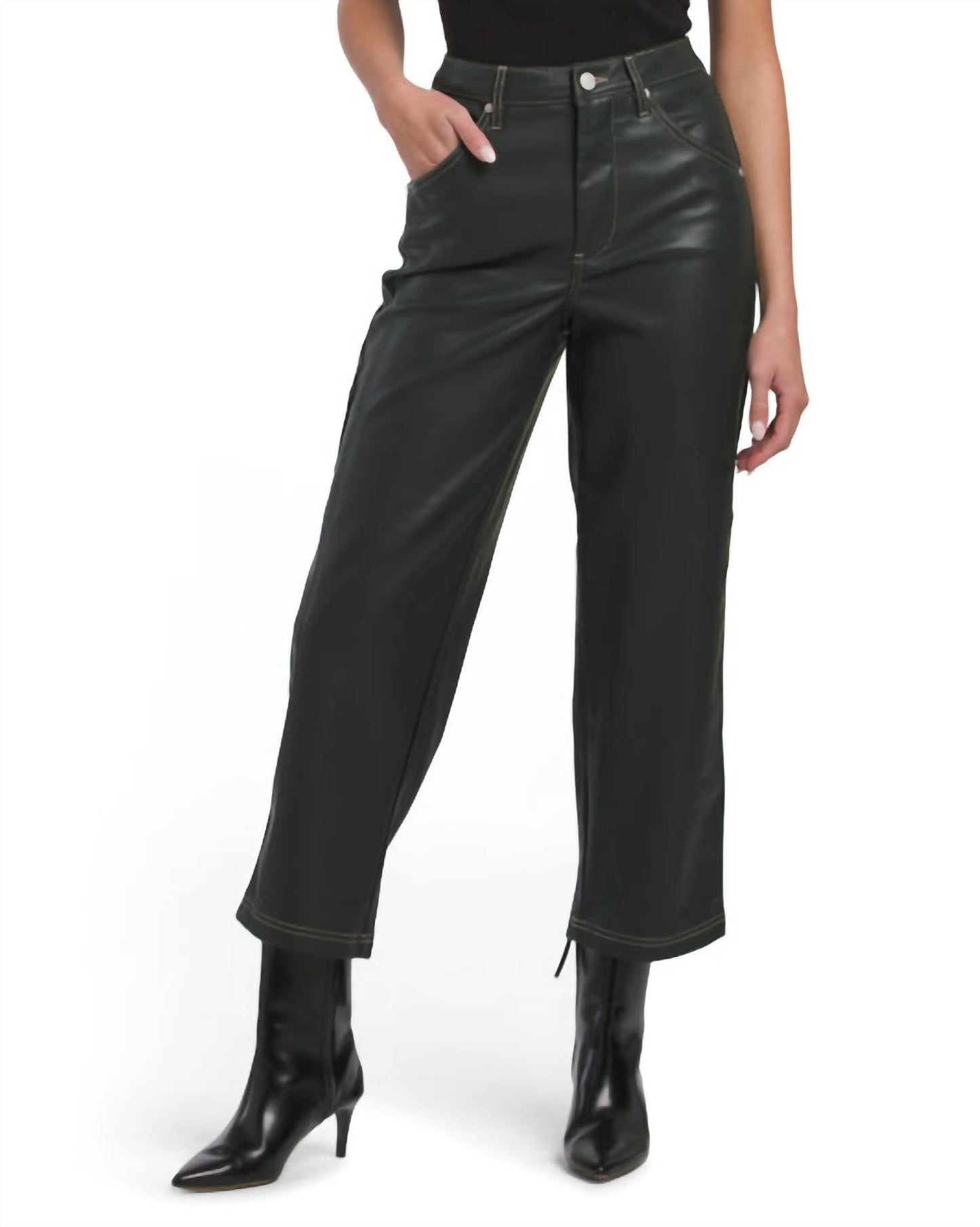 Blanknyc - Baxter Faux Leather Cropped Straight Leg Pants