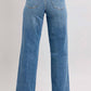 Judy Blue - High Waist Star Wide Leg Jeans