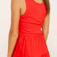 Skies Are Blue - Knit Tank Poplin Skirt Midi Dress