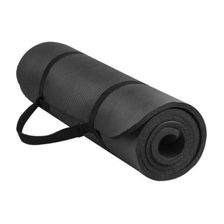 Tapete de ioga anti-rasgo BalanceFrom Fitness GoYoga 71 x 24 pol. com alça, preto