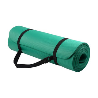Tapete de ioga anti-rasgo BalanceFrom Fitness GoYoga 71 x 24 pol. com alça, verde