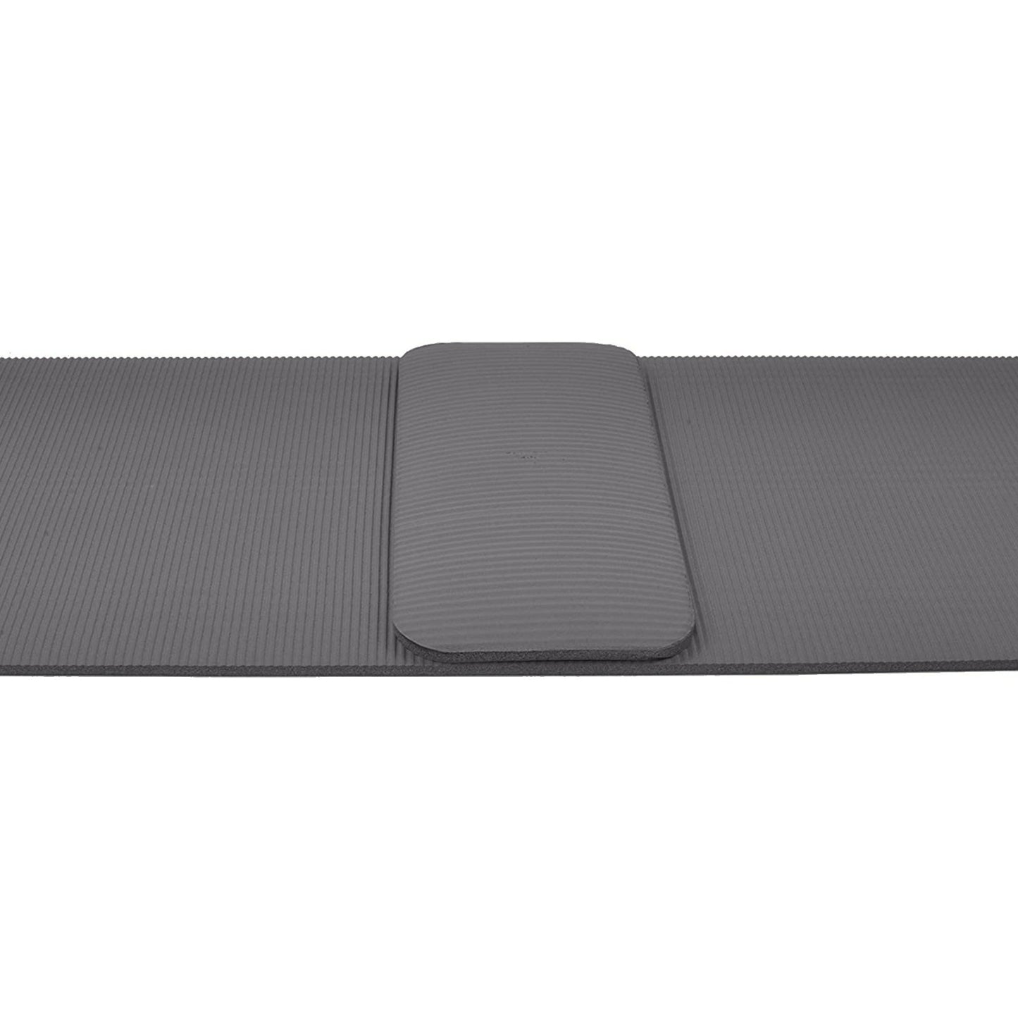 Tapete de ioga BalanceFrom Fitness GoYoga+ 71 x 24 pol. com joelheira e alça, cinza