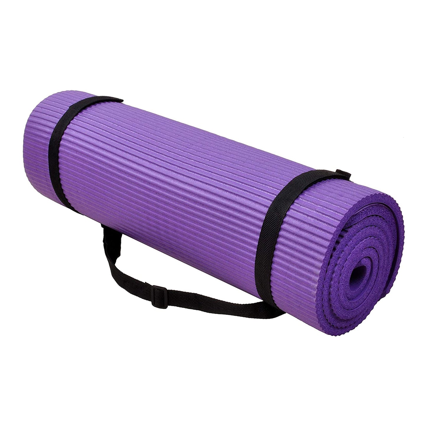 Tapete de ioga BalanceFrom Fitness GoYoga+ 71 x 24 pol. com joelheira e alça, roxo