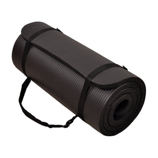 Tapete de ioga anti-rasgo BalanceFrom Fitness GoYoga 71 x 24 pol. com alça, preto