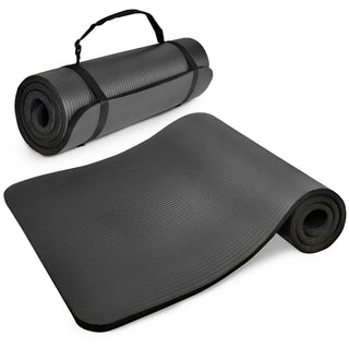 Tapete de ioga anti-rasgo BalanceFrom Fitness GoYoga 71 x 24 pol. com alça, preto