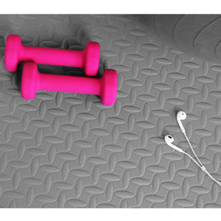 Tapete de exercícios de espuma EVA interligada de 96 pés quadrados da BalanceFrom Fitness, cinza