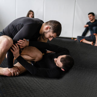 Tapete de exercícios de espuma EVA interligada de 96 pés quadrados da BalanceFrom Fitness, preto