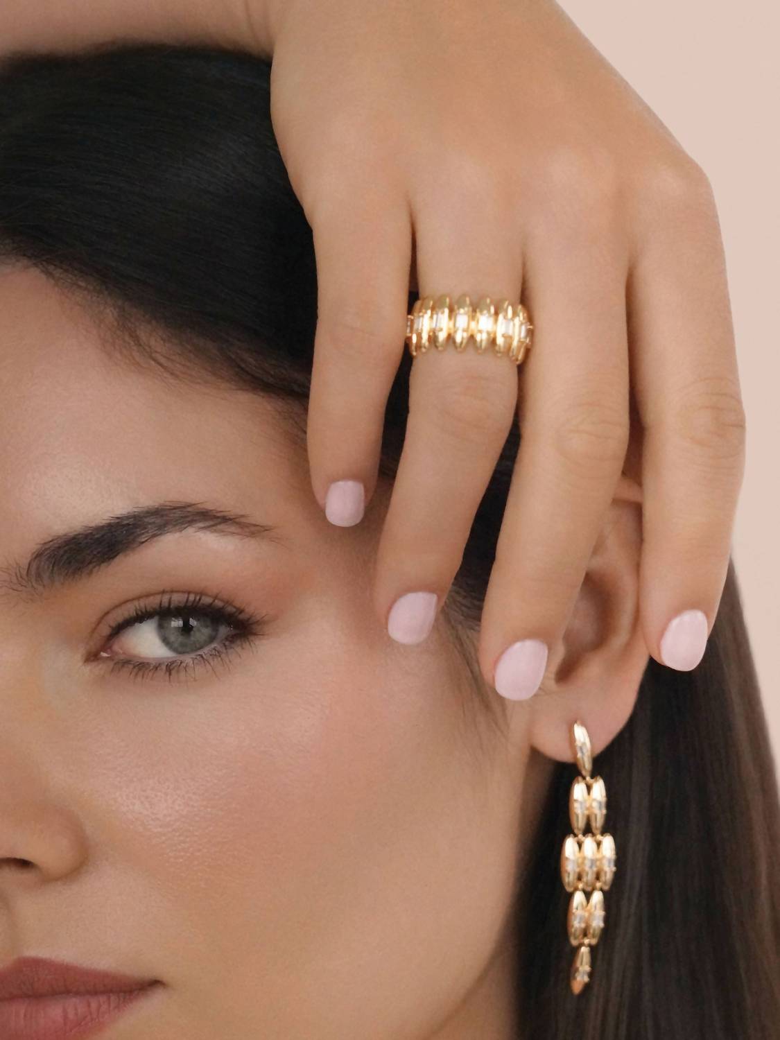 Ettika - Women's Oval Dome Baguette Band Ring