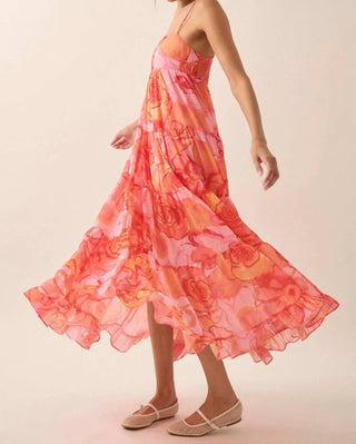 Promesa - Blooming Bliss Floral Chiffon Tiered Maxi Dress
