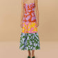 Farm Rio - Mixed Tropical Swing Sleeveless Midi Dress