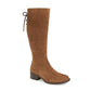 Born - Women's Cotto Back Lace Up Suede Leather Knee High WIDE CALF Riding Boots