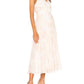 1.State - Pleated Dotted Print Midi Accordion Wrap Dress