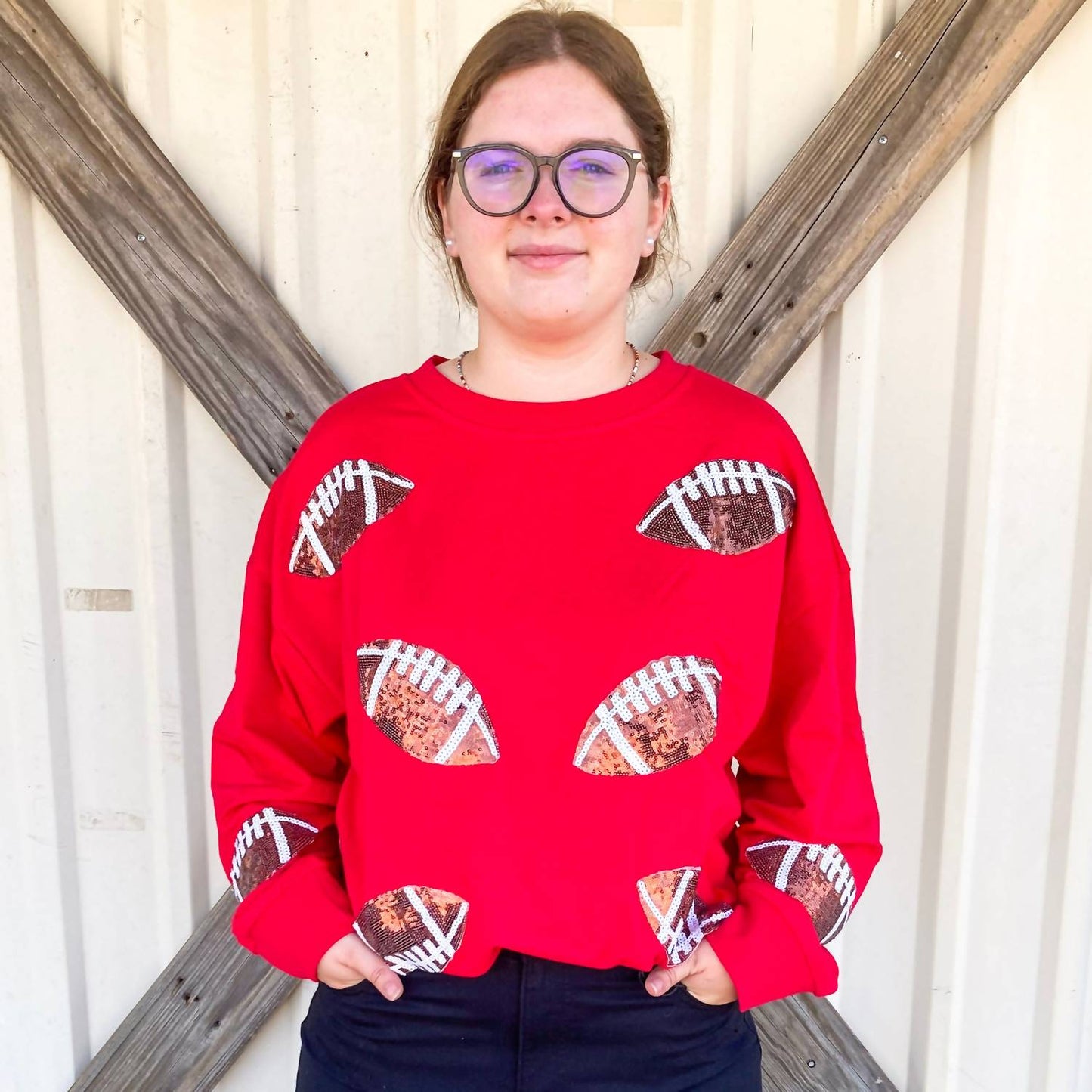 Bibi - Football Sequin Sweatshirt