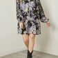 Entro - Floral Print Long Sleeve Mini Dress