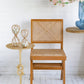 13.8x13.8x24 Gold Side Table with Rope Knot Design and White Marble Base