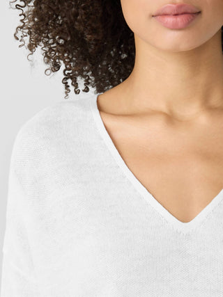 Eileen Fisher - Organic Linen Cotton V-Neck Top