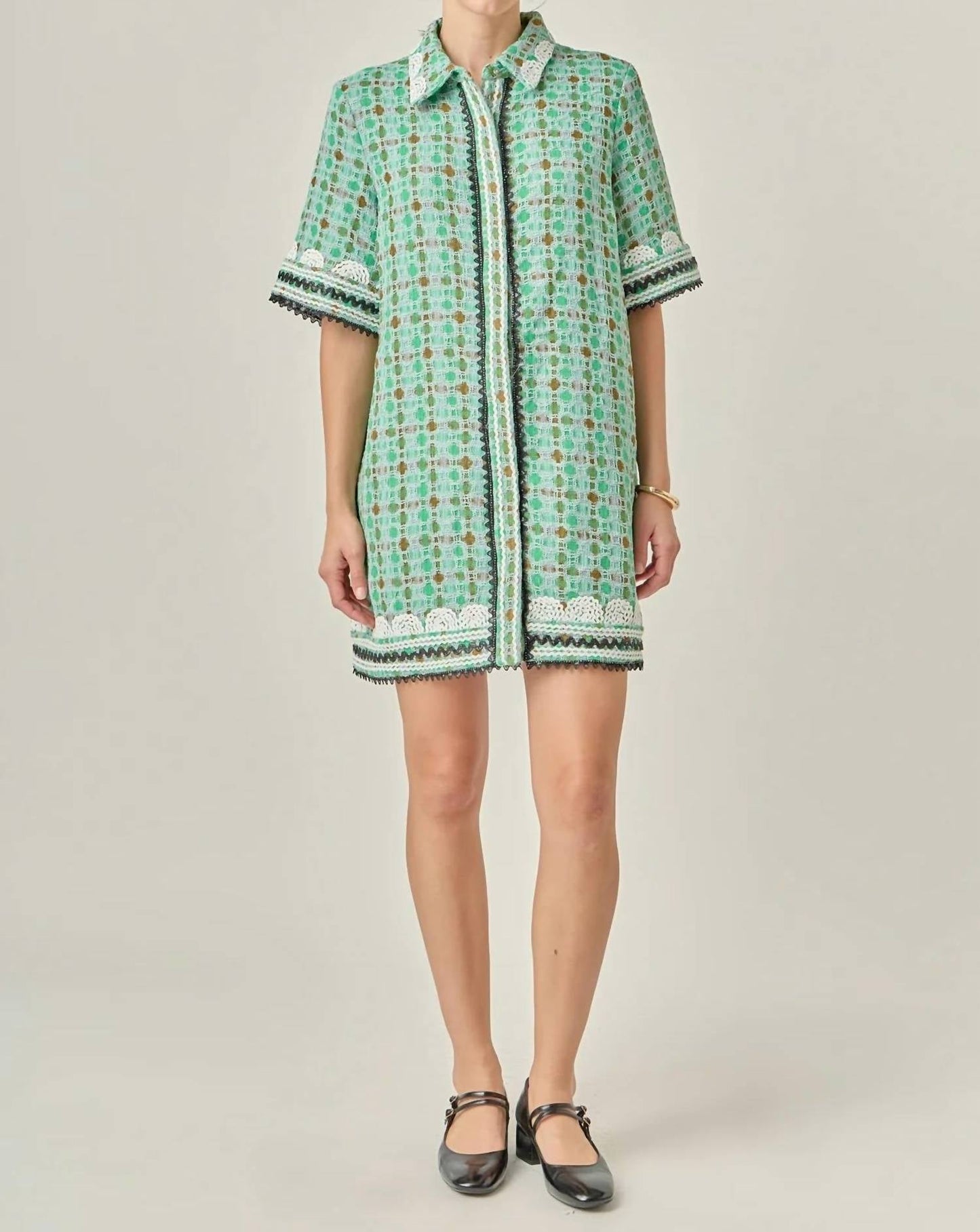 English Factory - Bonnie Bouncle Mini Shirt Dress