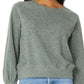 Bobi - Pleat Sleeve Crew Neck Sweat Shirt