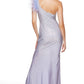 Alyce Paris - One-shoulder Hot Stone Accent Gown