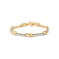 10K Yellow Gold 1.00 Cttw Pave Set Diamond Bar and  X-Link 7" Bracelet (I-J Color, I3 Quality)