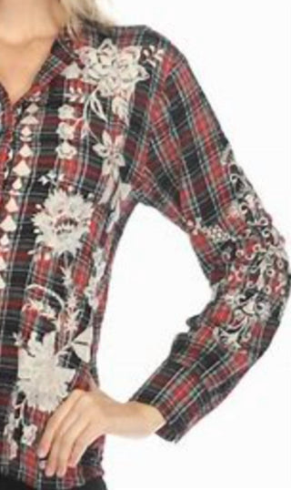 Johnny Was - Camisa Mandarim com Botões